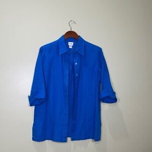 CHICO'S 100% Linen Button Down Shirt, Size 1